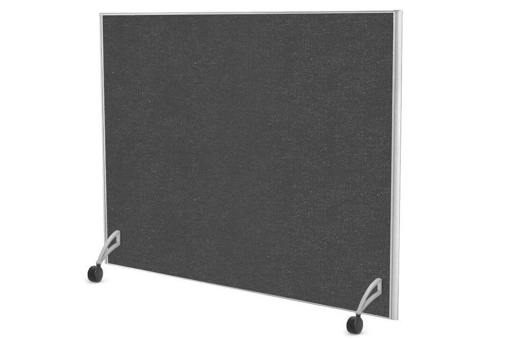 Freestanding Office Partition Screen Fabric White Frame [1200H x 1200W]-moody charcoal pair of mobile legs with castors 