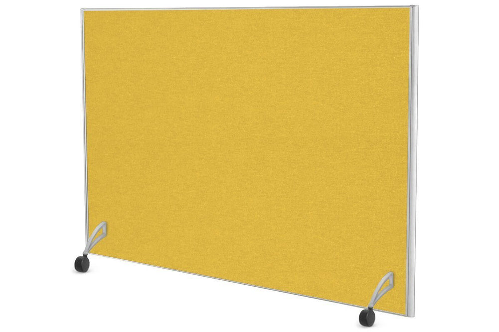 Freestanding Office Partition Screen Fabric White Frame [1200H x 1400W]-mustard yellow pair of mobile legs with castors 