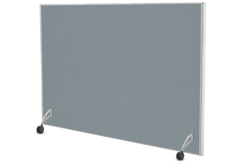 Freestanding Office Partition Screen Fabric White Frame [1200H x 1400W]-cool grey pair of mobile legs with castors 
