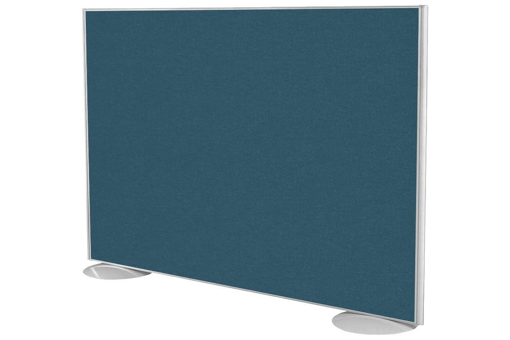 Freestanding Office Partition Screen Fabric White Frame [1200H x 1400W]-deep blue pair of domed feet black 