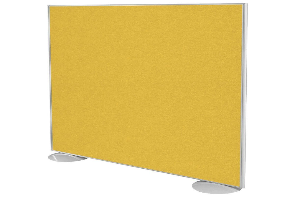 Freestanding Office Partition Screen Fabric White Frame [1200H x 1400W]-mustard yellow pair of domed feet black 
