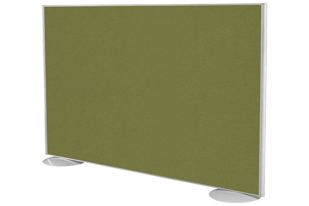 Freestanding Office Partition Screen Fabric White Frame [1200H x 1600W]-green moss  