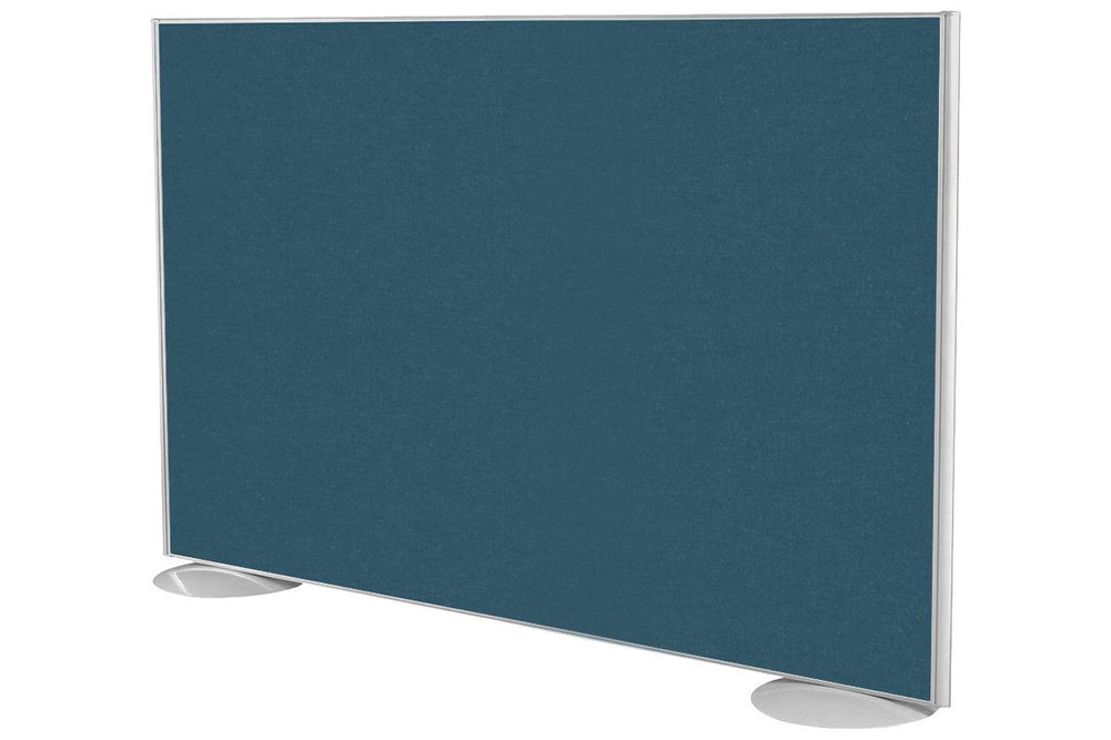 Freestanding Office Partition Screen Fabric White Frame [1200H x 1600W]-deep blue  