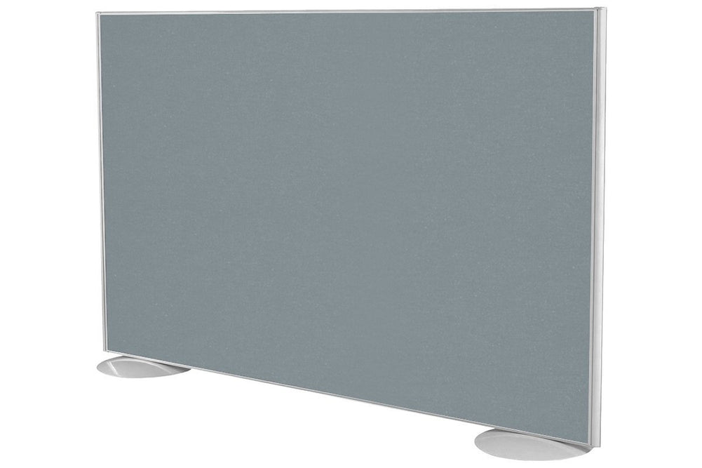 Freestanding Office Partition Screen Fabric White Frame [1200H x 1600W]-cool grey  