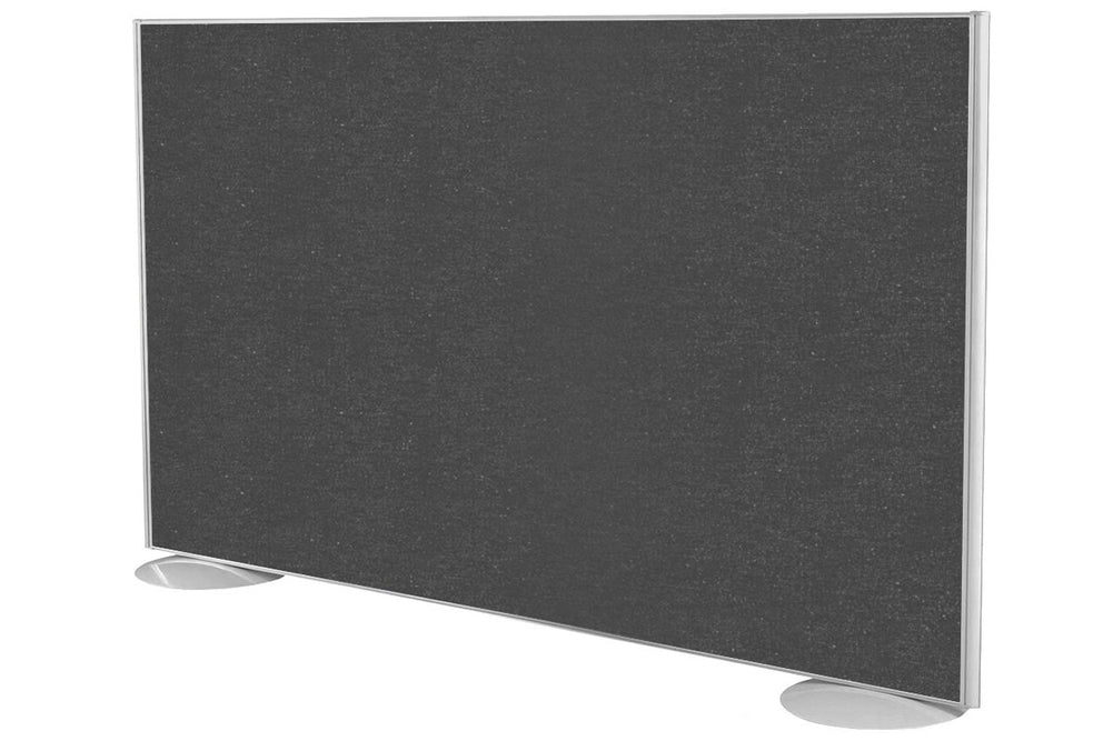 Freestanding Office Partition Screen Fabric White Frame [1200H x 1800W]-moody charcoal  