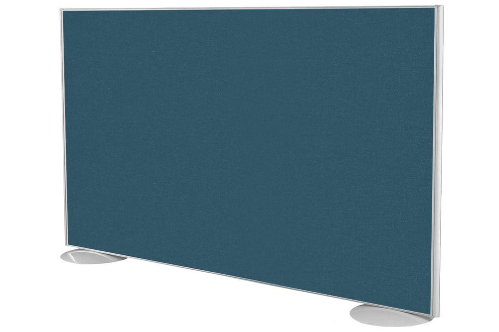 Freestanding Office Partition Screen Fabric White Frame [1200H x 1800W]-deep blue  