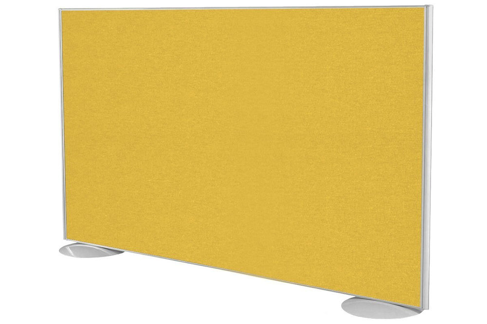 Freestanding Office Partition Screen Fabric White Frame [1200H x 1800W]-mustard yellow  