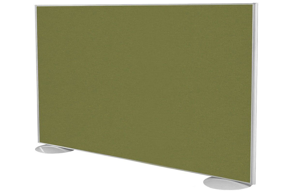 Freestanding Office Partition Screen Fabric White Frame [1200H x 1800W]-green moss  
