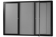  - Grey Pinnable Notice Board Hinged Door Black Frame - 1