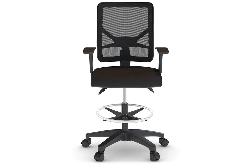 Heron Ergonomic Drafting Chair - Mesh Back-black black height adjustable 