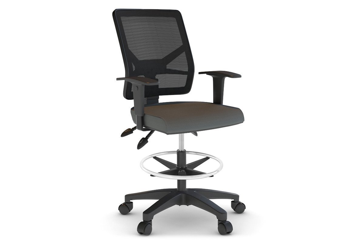 Heron Ergonomic Drafting Chair - Mesh Back Jasonl grey black height adjustable 