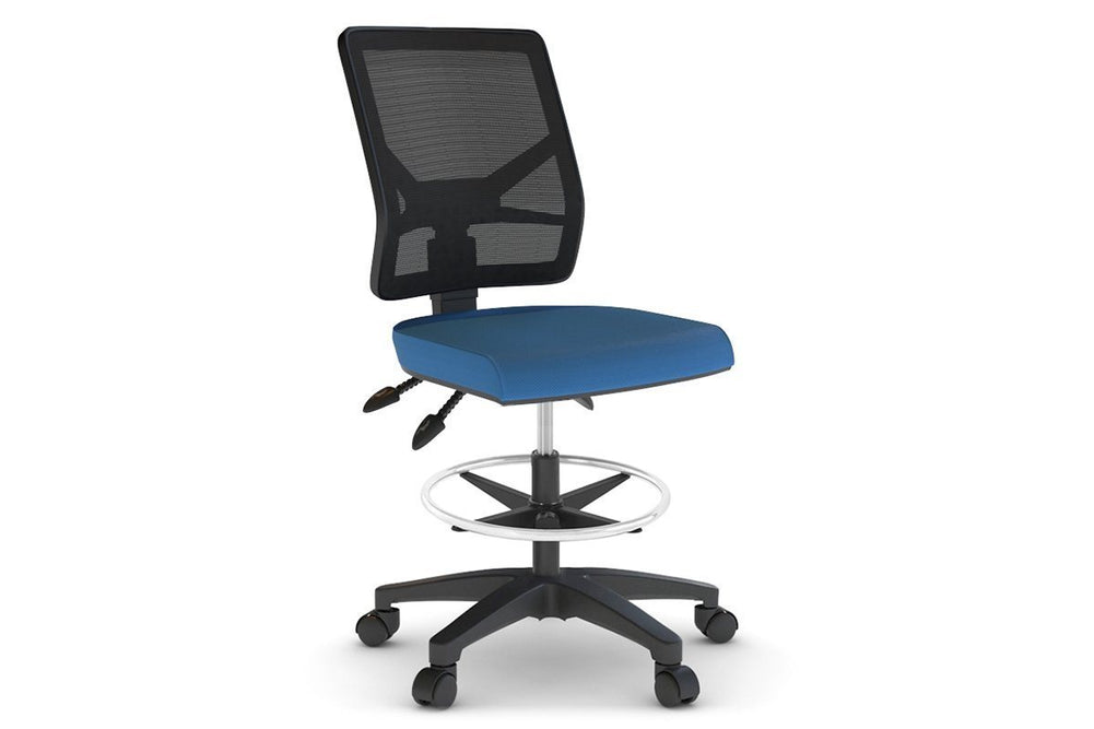 Heron Ergonomic Drafting Chair - Mesh Back-blue none 