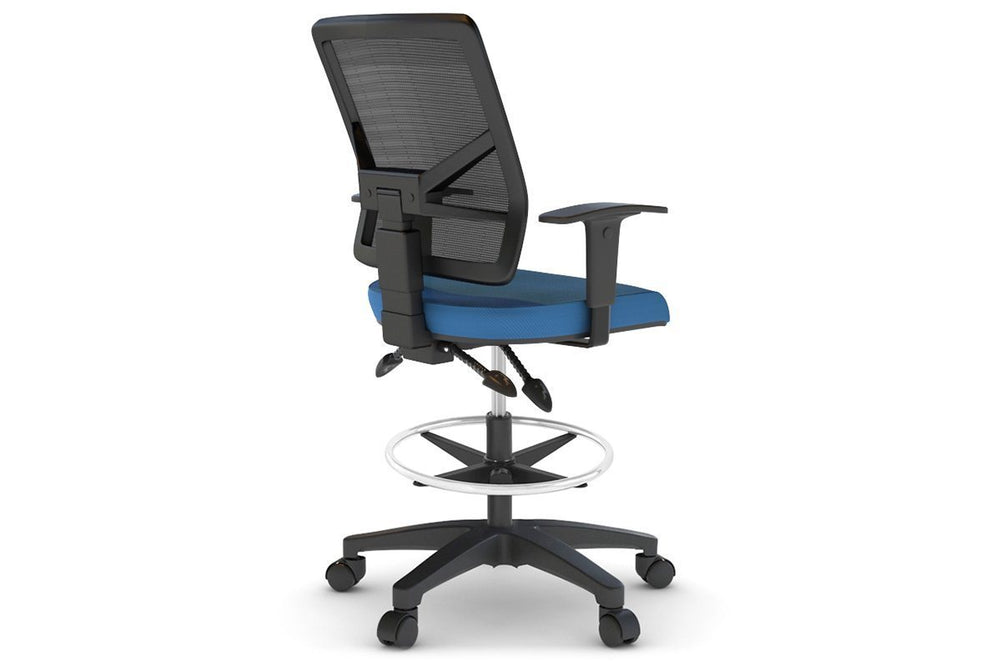 Heron Ergonomic Drafting Chair - Mesh Back-black black height adjustable 