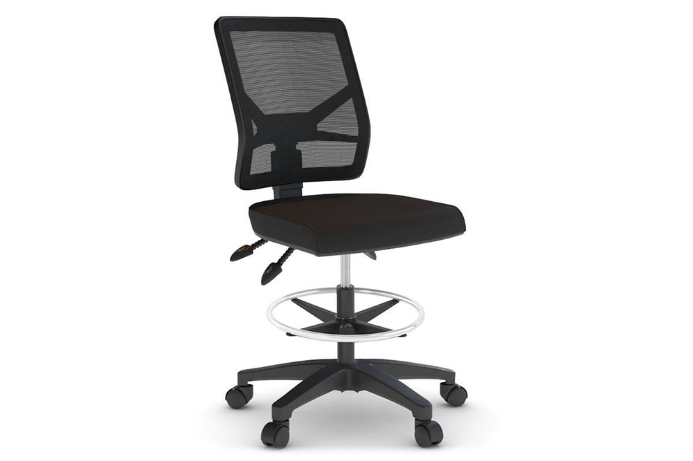 Heron Ergonomic Drafting Chair - Mesh Back-black none 