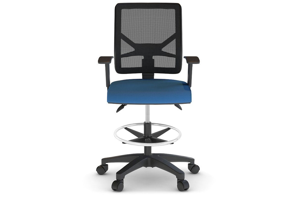 Heron Ergonomic Drafting Chair - Mesh Back-black black height adjustable 