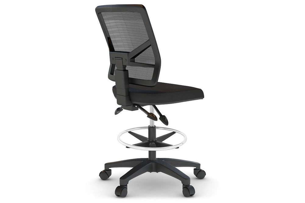 Heron Ergonomic Drafting Chair - Mesh Back-black black height adjustable 