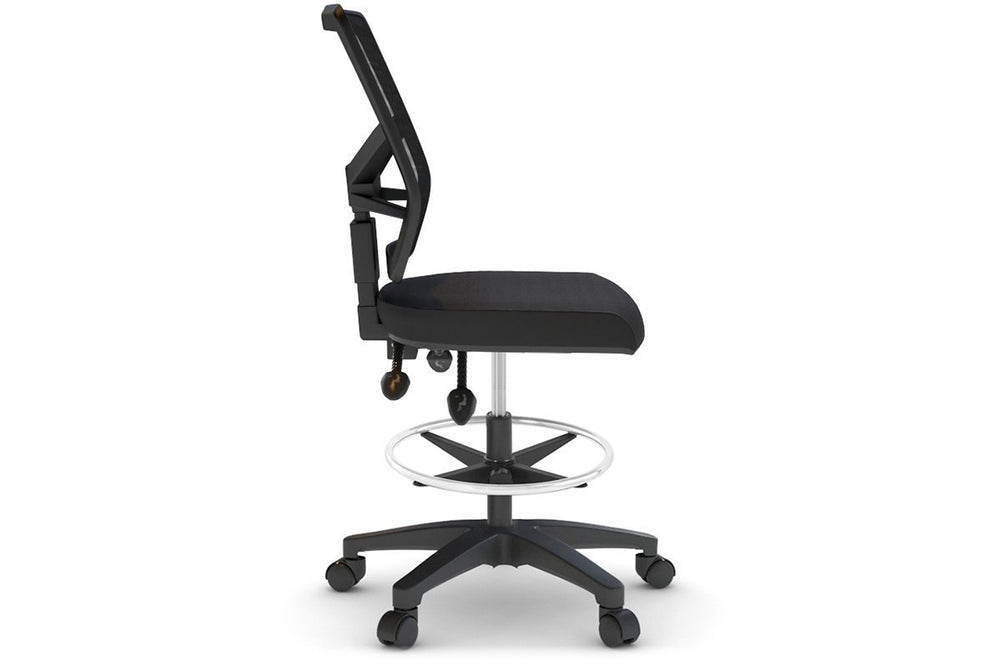 Heron Ergonomic Drafting Chair - Mesh Back-black black height adjustable 