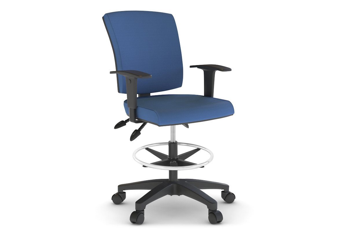 Heron Drafting Chair - Fabric Back Jasonl blue black height adjustable 