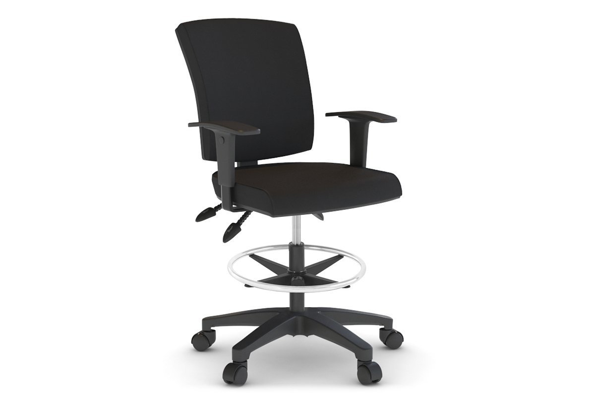Heron Drafting Chair - Fabric Back Jasonl black black height adjustable 