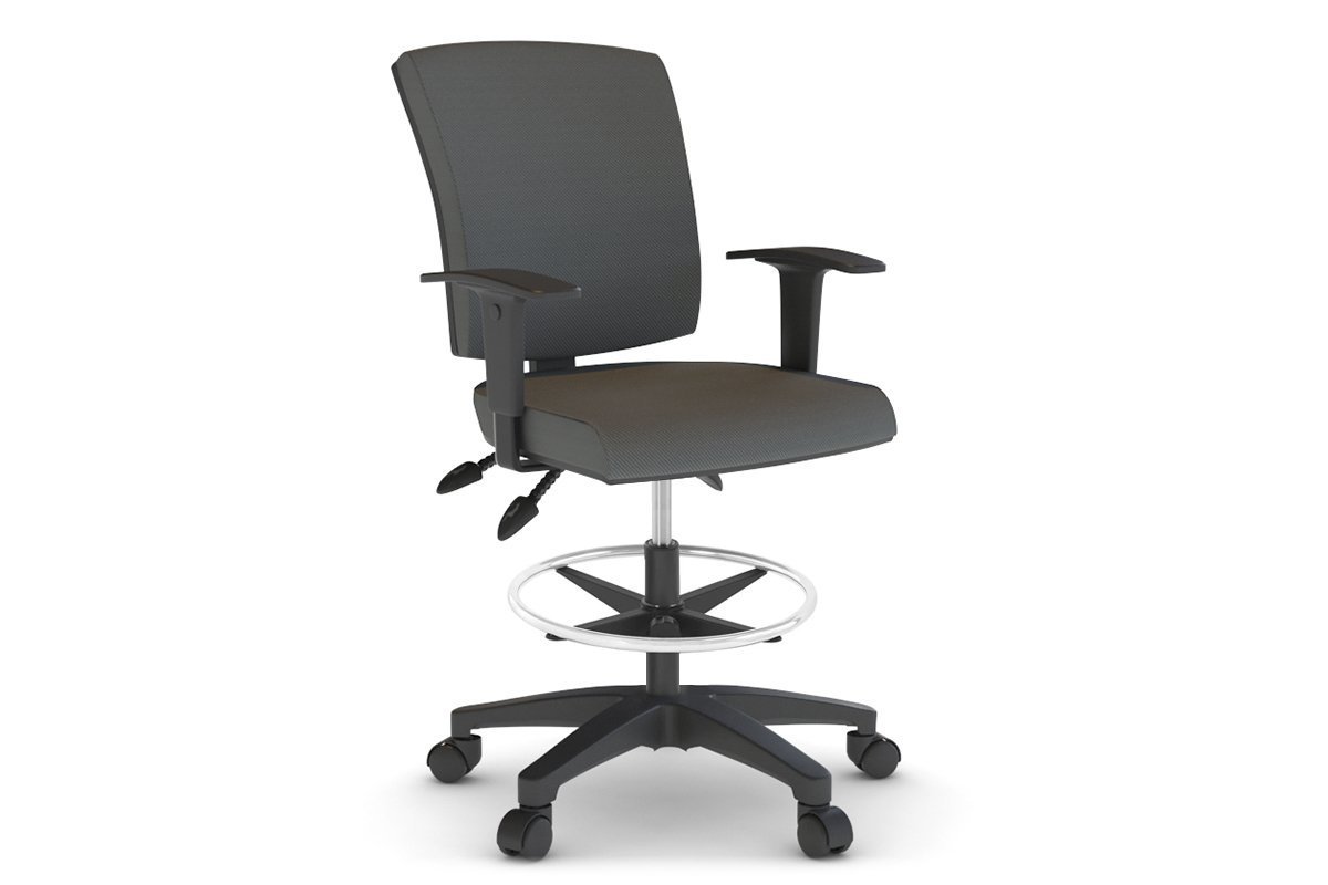 Heron Drafting Chair - Fabric Back Jasonl grey black height adjustable 