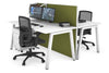 Horizon Quadro 2 Person Bench A Legs Office Workstation [1800L x 800W with Cable Scallop] - Thumbnail 3 