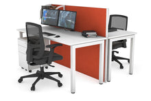  - Horizon Quadro 2 Person Bench Square Leg Office Workstations [1400L x 700W] - 1