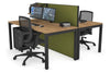 Horizon Quadro 2 Person Bench Square Legs Office Workstation [1400L x 800W with Cable Scallop] - Thumbnail 39 