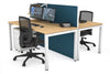 Horizon Quadro 2 Person Bench Square Legs Office Workstation [1400L x 800W with Cable Scallop] - Thumbnail 10 