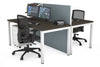Horizon Quadro 2 Person Bench Square Legs Office Workstation [1400L x 800W with Cable Scallop] - Thumbnail 23 
