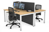 Horizon Quadro 2 Person Bench Square Legs Office Workstation [1400L x 800W with Cable Scallop] - Thumbnail 12 