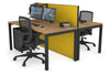 Horizon Quadro 2 Person Bench Square Legs Office Workstation [1400L x 800W with Cable Scallop] - Thumbnail 38 