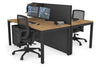 Horizon Quadro 2 Person Bench Square Legs Office Workstation [1400L x 800W with Cable Scallop] - Thumbnail 42 