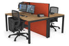 Horizon Quadro 2 Person Bench Square Legs Office Workstation [1400L x 800W with Cable Scallop] - Thumbnail 37 