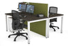 Horizon Quadro 2 Person Bench Square Legs Office Workstation [1400L x 800W with Cable Scallop] - Thumbnail 21 