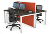 Horizon Quadro 2 Person Bench Square Legs Office Workstation [1400L x 800W with Cable Scallop] - Thumbnail 19 