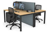 Horizon Quadro 2 Person Bench Square Legs Office Workstation [1400L x 800W with Cable Scallop] - Thumbnail 35 