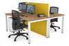 Horizon Quadro 2 Person Bench Square Legs Office Workstation [1400L x 800W with Cable Scallop] - Thumbnail 14 