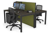 Horizon Quadro 2 Person Bench Square Legs Office Workstation [1400L x 800W with Cable Scallop] - Thumbnail 45 
