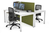Horizon Quadro 2 Person Bench Square Legs Office Workstation [1400L x 800W with Cable Scallop] - Thumbnail 3 
