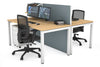 Horizon Quadro 2 Person Bench Square Legs Office Workstation [1400L x 800W with Cable Scallop] - Thumbnail 11 