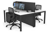 Horizon Quadro 2 Person Bench Square Legs Office Workstation [1400L x 800W with Cable Scallop] - Thumbnail 30 