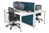 Horizon Quadro 2 Person Bench Square Legs Office Workstation [1400L x 800W with Cable Scallop] - Thumbnail 4 