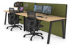 Horizon Quadro 2 Person Run A Legs Office Workstation [1400L x 800W with Cable Scallop] - Thumbnail 34 