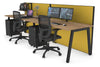 Horizon Quadro 2 Person Run A Legs Office Workstation [1400L x 800W with Cable Scallop] - Thumbnail 40 