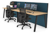 Horizon Quadro 2 Person Run A Legs Office Workstation [1400L x 800W with Cable Scallop] - Thumbnail 35 