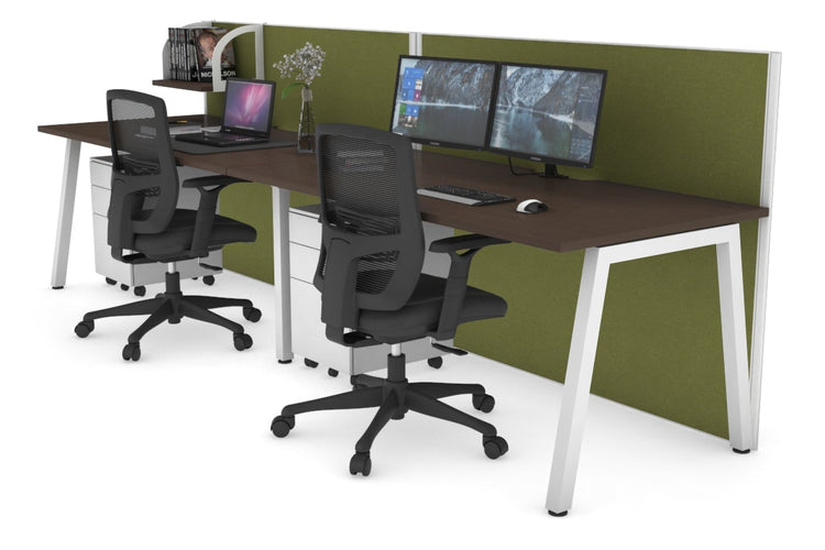 Horizon Quadro 2 Person Run A Leg Office Workstations [1400L x 800W with Cable Scallop] Jasonl white leg wenge green moss (1200H x 2800W)