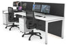 Horizon Quadro 2 Person Run Square Legs Office Workstation [1400L x 800W with Cable Scallop] - Thumbnail 6 