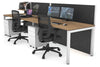 Horizon Quadro 2 Person Run Square Legs Office Workstation [1400L x 800W with Cable Scallop] - Thumbnail 18 
