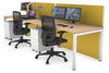 Horizon Quadro 2 Person Run Square Legs Office Workstation [1400L x 800W with Cable Scallop] - Thumbnail 8 