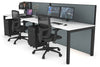 Horizon Quadro 2 Person Run Square Legs Office Workstation [1400L x 800W with Cable Scallop] - Thumbnail 29 